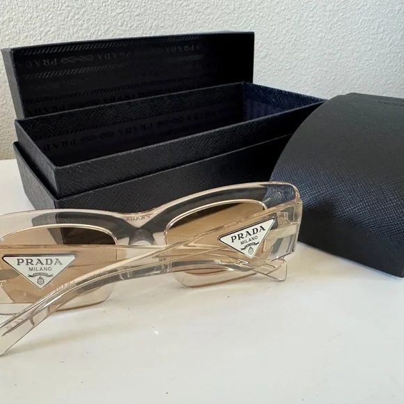 Prada Transparent and Tan Sunglasses - Picture 3 of 15